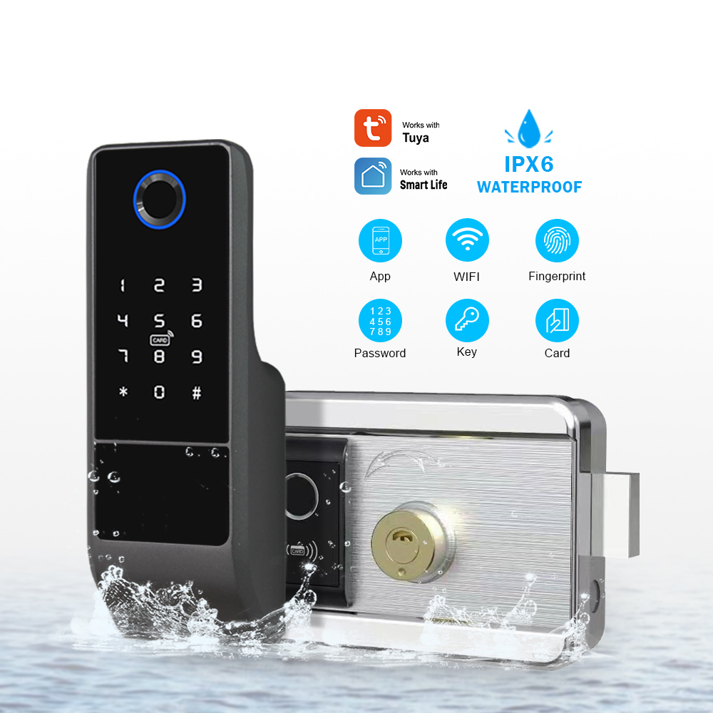 Smart Door Lock Wifi - Su geçirmez Tuya APP WiFi Kilidi