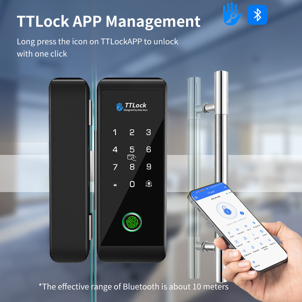 Smart Door Lock Wifi - TTLOCK Akıllı Cam Kilit, Parmak İzi