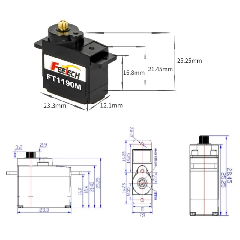 FEETECH FT1190M 4.8-6v 3.5kg M - Microcontroller Kit incelemesi ve fiyatı